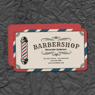 Vintage Aesthetic Barbershop Business Card