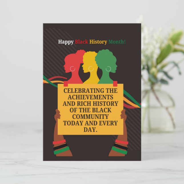 Vintage Aesthetic Black History Month Card (Standing Front)