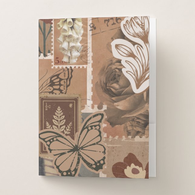 Vintage Aesthetic Brown Design  Pocket Folder (Front)