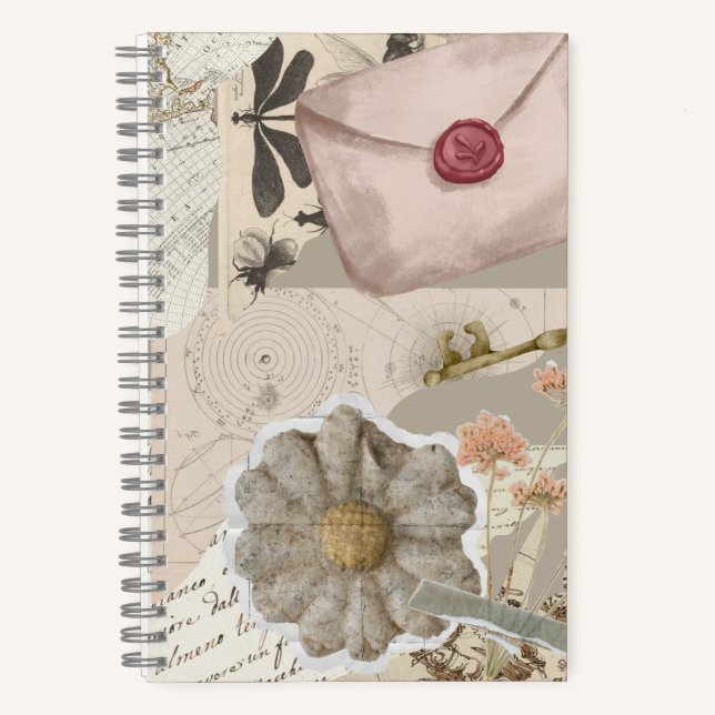 Vintage Aesthetic Collage Notebook (Front)