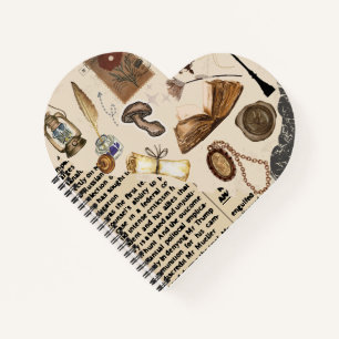 Vintage Aesthetic heart shaped  Notebook