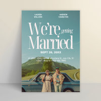 Vintage aesthetic photo wedding movie poster
