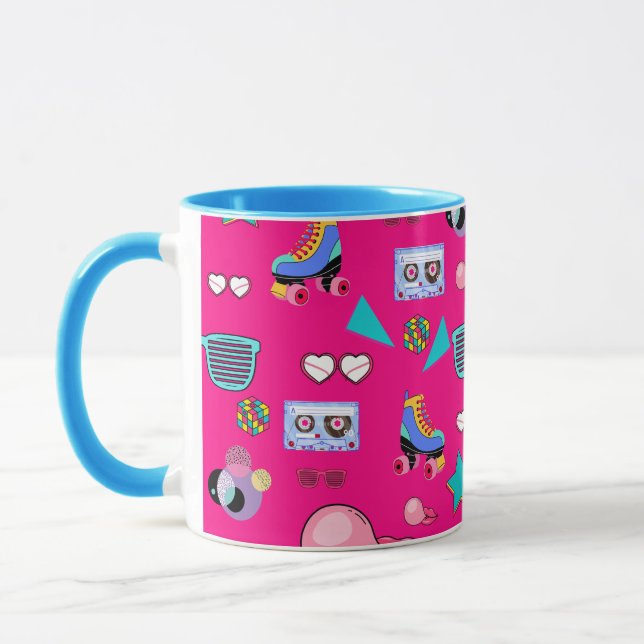 Vintage Aesthetic Pop Culture Design Mug (Left)