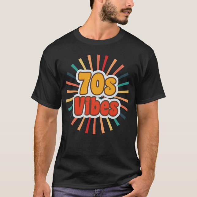 Vintage Aesthetic Retro 70s Vibes gift T-Shirt (Front)