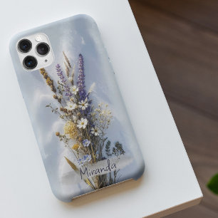Vintage Aesthetic Wildflowers Custom Name iPhone 16 Case