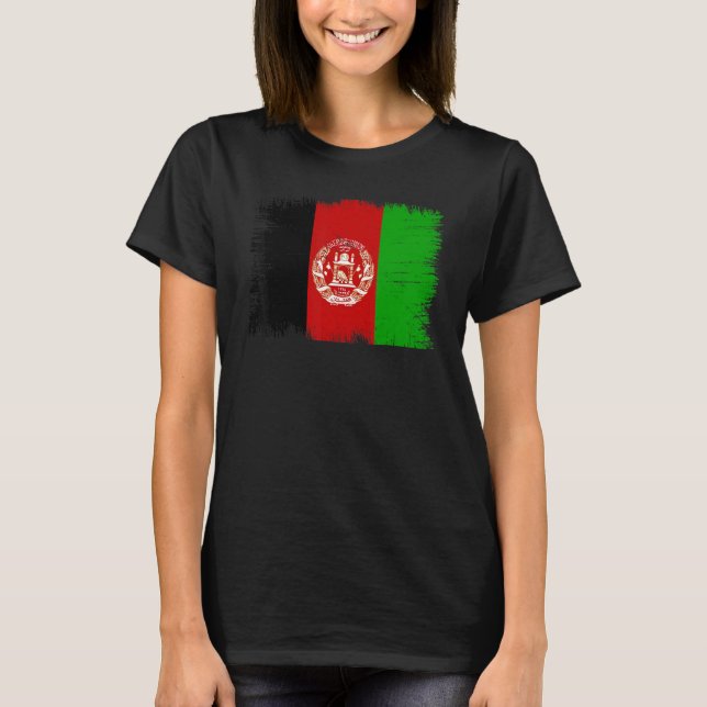 Vintage Afghanistan Flag Afghan Independence Day T-Shirt (Front)