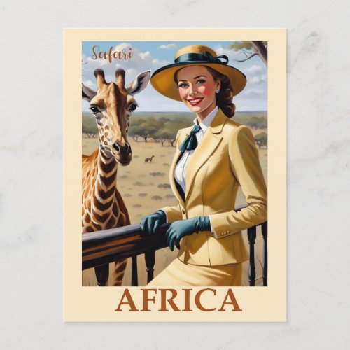 Vintage Africa African Safari Travel Postcard