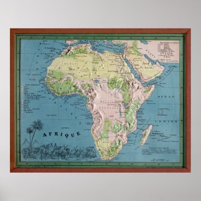 Vintage Africa Map (1865) African Continent Poster (Front)