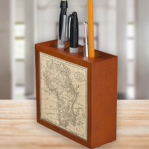 Vintage Africa Map Desk Organizer