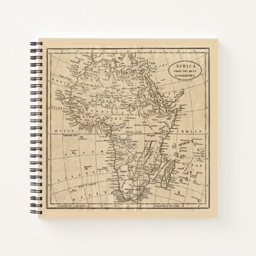 Vintage Africa Map Notebook