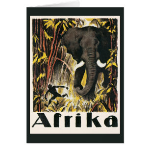 Vintage Africa Travel Poster, African Elephant