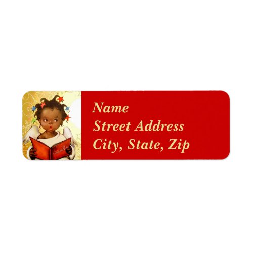 Vintage African American Angel Christmas Mailing Label