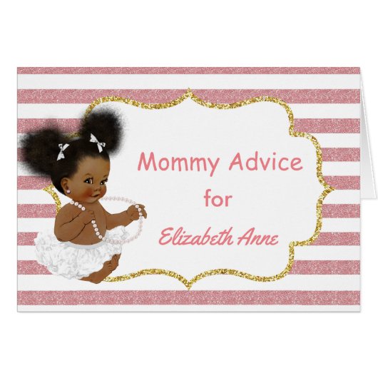 Vintage African American Baby Shower Mommy Advice (Front Horizontal)