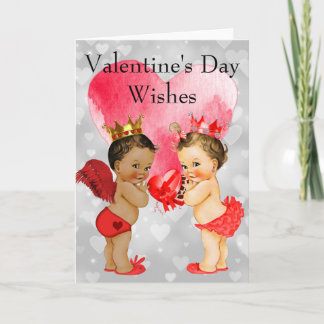 Vintage African American Baby Valentine's Day Holiday Card