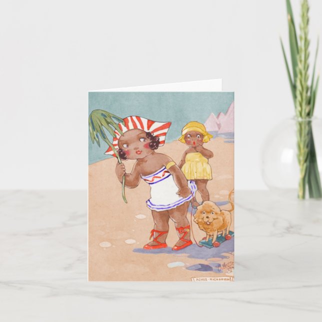 Vintage African American Child Note Card (Front)