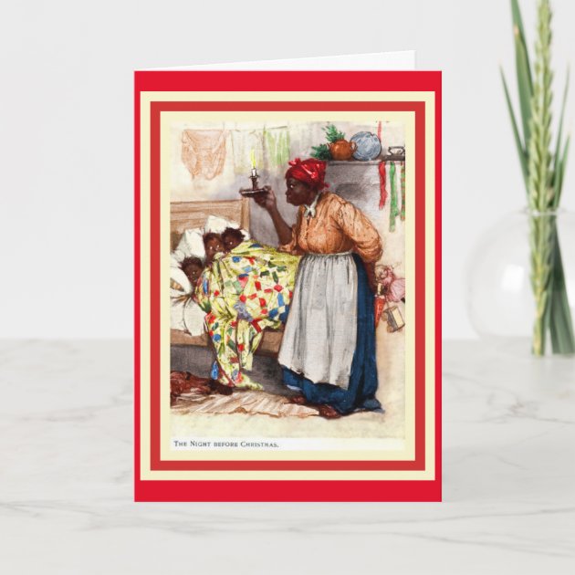 Vintage African American Christmas Caed Holiday Invitation