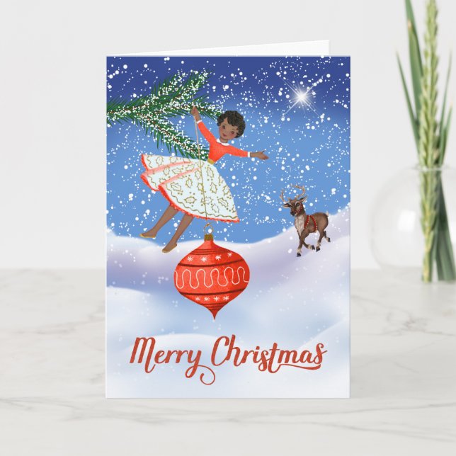 Vintage African American Christmas Card (Front)