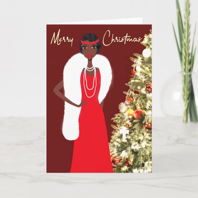 Vintage African American Christmas Card (Front)