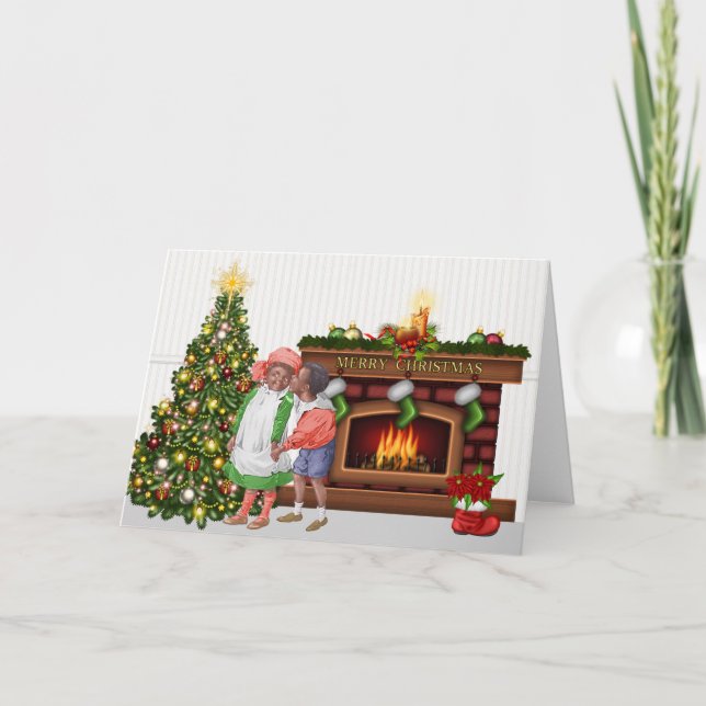 Vintage African American Christmas Card (Front)