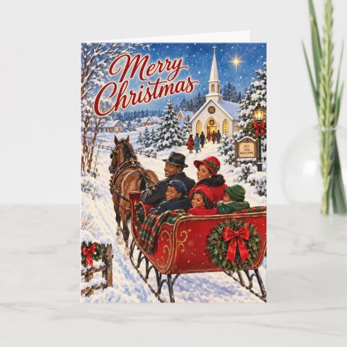 Vintage African American Christmas Family Card