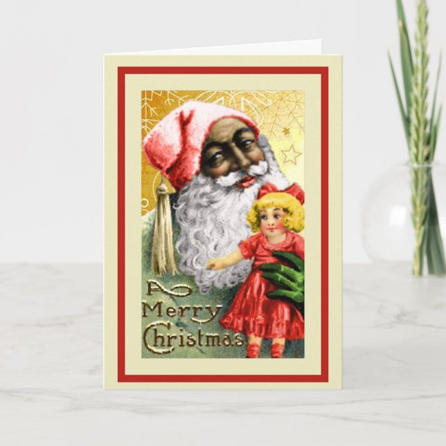 Vintage African American Christmas Holiday Card (Front)