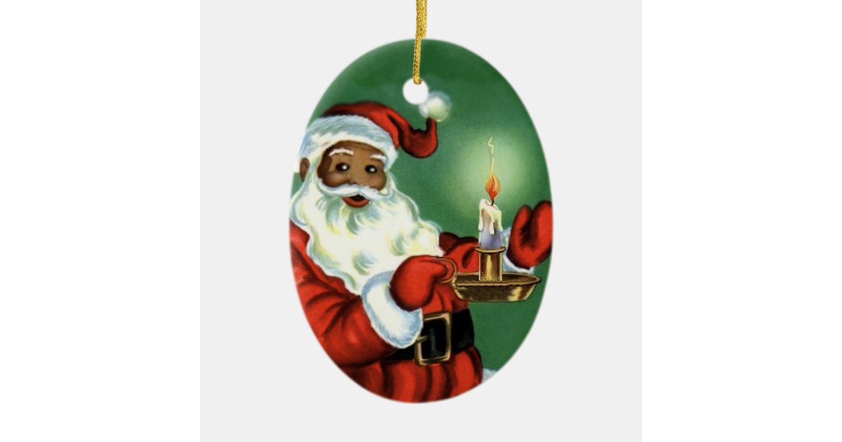 Vintage African American Christmas Ornament Santa Zazzle Com