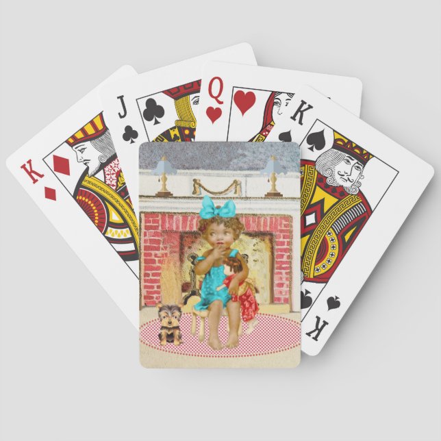 Vintage African American Girl Poker Cards (Back)