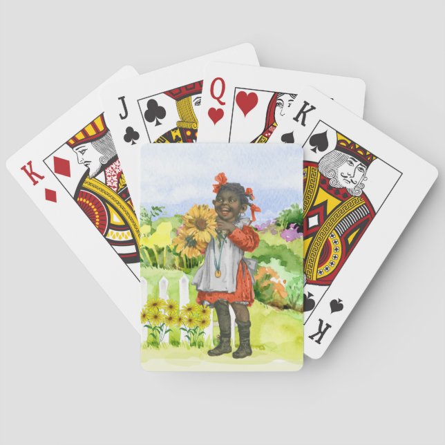 Vintage African American Girl Poker Cards (Back)