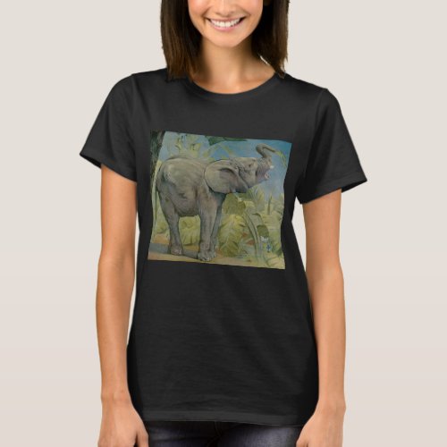 Vintage African Elephant in the Jungle EJ Detmold T_Shirt