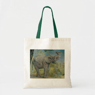 Vintage African Elephant in the Jungle, EJ Detmold Tote Bag