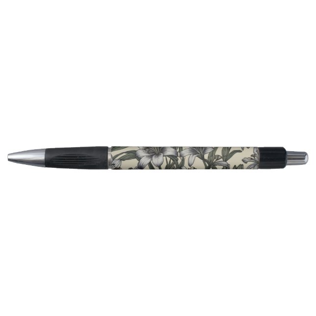 Vintage African Lily Flowers Pen (Front)