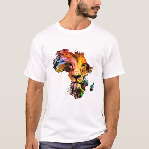 Vintage African Lion  Lion Face  Zoo Animal  Af T_Shirt