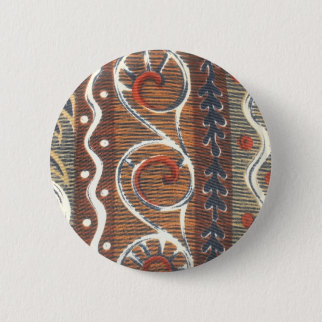 Vintage African Motif Art Print Button (Front)