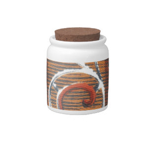 Vintage African Motif Art Print Candy Jar