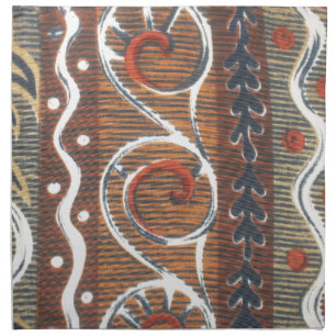 Vintage African Motif Art Print Cloth Napkin