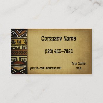 Vintage African Mud Cloth Business Card by timelesscreations at Zazzle