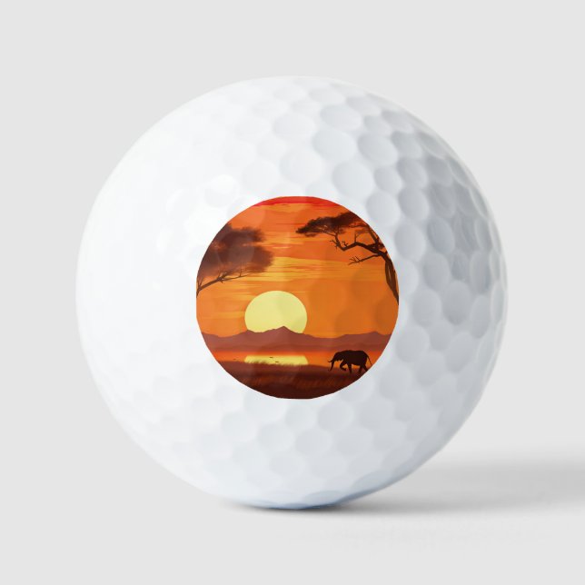 Vintage African Safari  Golf Balls (Front)
