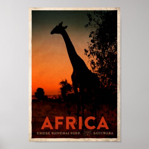 Vintage African Safari Travel Poster