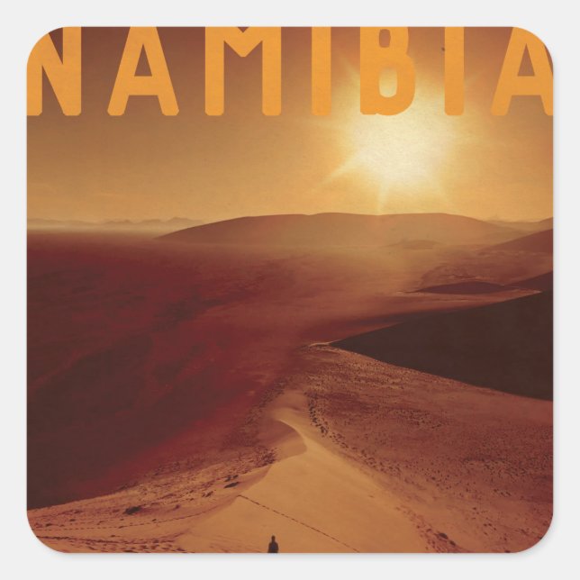 Vintage African Sunset Square Sticker (Front)