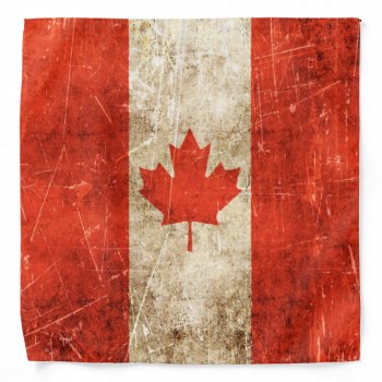Vintage Aged And Scratched Flag Of Canada Bandana by UniqueFlags at Zazzle