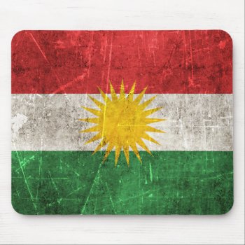 Vintage Aged And Scratched Flag Of Kurdistan Mouse Pad by UniqueFlags at Zazzle