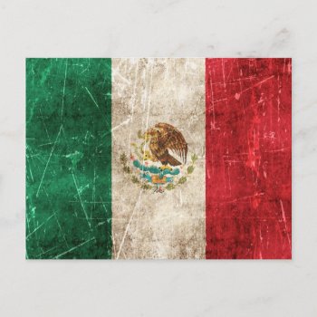 Vintage Aged And Scratched Flag Of Mexico Postcard by UniqueFlags at Zazzle