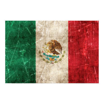 Vintage Aged and Scratched Flag of Mexico