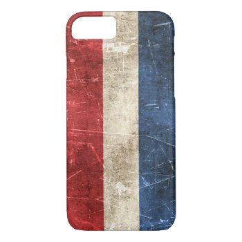 Vintage Aged And Scratched Flag Of Netherlands Iphone 8/7 Case by UniqueFlags at Zazzle