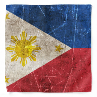 Vintage Aged and Scratched Flag of Philippines Bandana