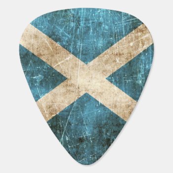 Vintage Aged And Scratched Flag Of Scotland Guitar Pick by UniqueFlags at Zazzle