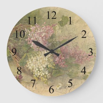 Vintage Aged Chic Flowers Wall Clock by Vintage_Gifts at Zazzle