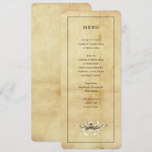 Vintage Aged Distress Style Menu Invitation
