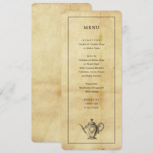 Vintage Aged Distress Style Menu Invitation