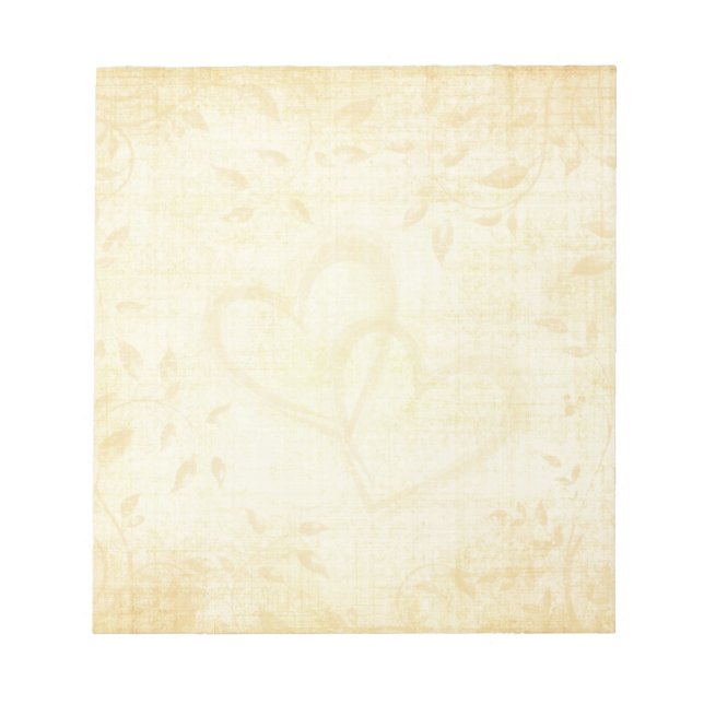 Vintage Aged Paper Wedding Notepad (Front)